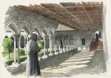 Rekonstruktion des Kreuzgangs in Lanercost Priory
