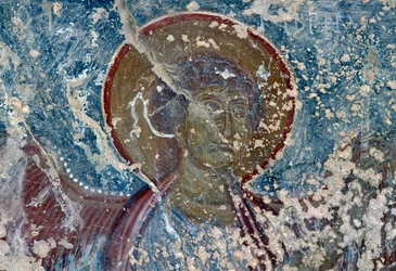 Engel, Fresko in der Kirche Panagia, Rodovani, Kreta, Griechenland