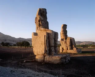Ägypten, Luxor-Gouvernement, Karnak, Statuen von Amenhotep III.