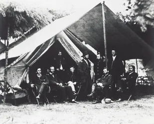 General Ulysses Grant und sein Stab in City Point, Sommer 1864, Amerikanischer Bürgerkrieg, USA
