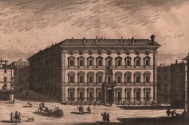 Palazzo Madama, Rom, Latium, Italien, Kupferstich, ca. 165x135 cm