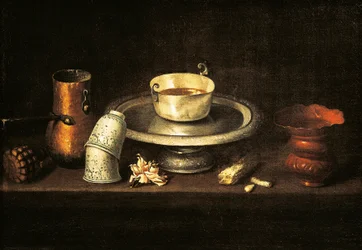 Stillleben mit Tasse Schokolade