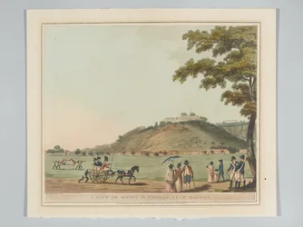 Ansicht des Mount Thomas bei Madras, graviert von H. Merke