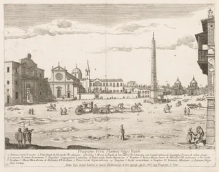 Piazza del Popolo aus Prospectus Locurum Urbis Romae Insignium, 1666