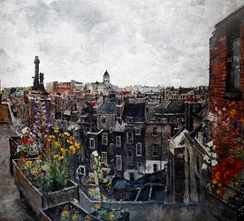 Himmel und Blumen der Stadt London (Dächer von High Holborn) 1930er