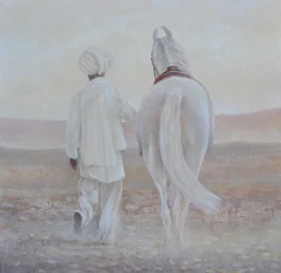 Rabari und weißes Pferd