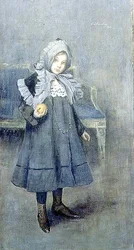 Mädchen mit grauem Hut