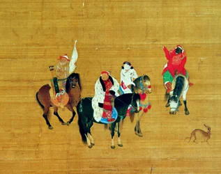 Kublai Khan (1214-94) auf der Jagd, Yuan-Dynastie (Detail)