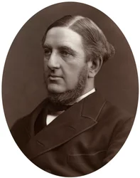 Sir William Vernon Harcourt, Kronanwalt, Parlamentsabgeordneter, Professor für Völkerrecht an der Universität Cambridge, 1877.