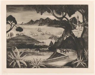 Berglandschaft mit Bucht auf Korsika