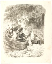 Die vier Kinder in einem Boot