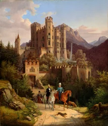 Der Kronprinz Maximilian reitet in Hohenschwangau