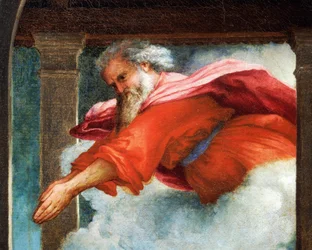 Der Ewige Vater, Detail aus der Verkündigung, ca. 1434, von Lorenzo Lotto, Öl auf Leinwand