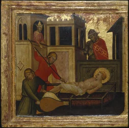 Das Martyrium des Heiligen Laurentius. Szenen aus dem Leben des Heiligen Laurentius, Predella, ca. 1412