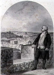 Honore Gabriel Riqueti, Graf von Mirabeau (1749-91) auf den Wällen von Paris, graviert von Philibert Langlois