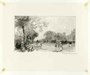 Die Avenue des Champs-Élysées, Tafel achtzehn aus Le Long de la Seine et des Boulevards