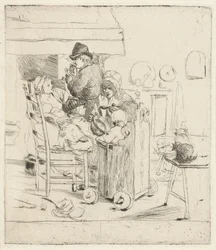 Küchenszene mit Kindern