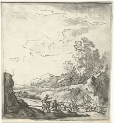 Landschaft mit Reiter und Hirte