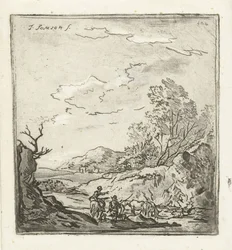 Landschaft mit Reiter und Hirte