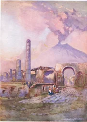 Pompeji: Vesuv in der Ferne, aus Hutchinsons Picturesque Europe, veröffentlicht von Hutchinson & Son, ca. 1930