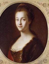 Porträt Katharinas II. (1729-1796), Kaiserin von Russland, 18. Jahrhundert. Sankt Petersburg, Schloss Peterhof