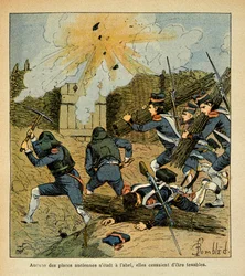Illustration von Louis Bombled (1862-1927) aus dem Buch „Das Memorial von Saint Helena“ von Graf Emmanuel de Las Cases (1766-1842): Belagerung einer Stadt, Privatbesitz