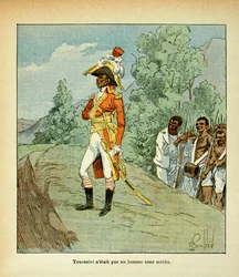 Illustration von Louis Bombled (1862-1927) aus dem Buch „Das Memorial von Saint Helena“ von Graf Emmanuel de Las Cases (1766-1842): Porträt von Toussaint Louverture (1743-1803) Private Sammlung