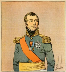 Illustration von Louis Bombled (1862-1927) aus dem Buch „Das Memorial von Saint Helena“ von Graf Emmanuel de Las Cases (1766-1842): Porträt von Marschall Etienne Macdonald (1765-1840), Herzog von Taranto, Privatbesitz