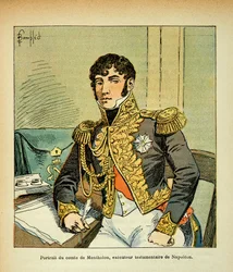 Illustration von Louis Bombled aus dem Buch „Das Memorial von Saint Helene“ von Graf Emmanuel de Las Cases: Porträt von Graf Charles Tristan von Montholon, Vollstrecker von Kaiser Napoleon