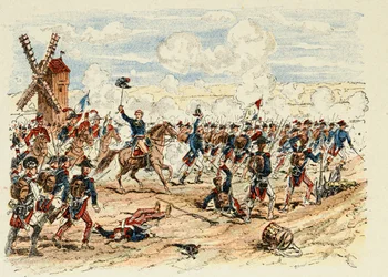 Illustration aus dem Buch „Die Helden des Jahrhunderts“, anekdotische Erzählungen von Dick de Lonlay, illustriert von Louis Bombled