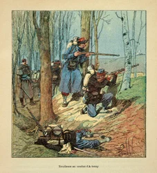 Armee der Loire: Französische Tirailleure im Kampf von Artenay am 10. Oktober 1870