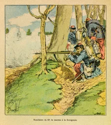 Die östliche Armee: Unter dem Befehl von General Dupre, ein Schuster des 32. Marschregiments in der Schlacht von La Bourgonce im Oktober 1870
