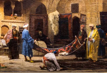 Der Teppichbasar im Khan Khalil in Kairo