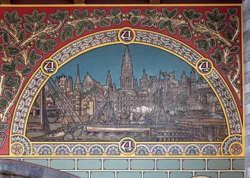 Bahnhofsgebäude (Sint-Pietersstation). Innenraum. 1912. Die Eingangshalle.