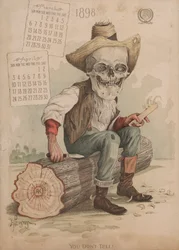 Holz schnitzen, Illustration für Antikamnia Kalender