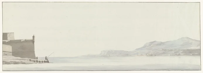 Ansicht der Küste von Kalabrien vom äußersten Punkt der Festung Messina (Voyage en Italie, en Sicile et à Malte - 1778)