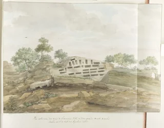 Ansicht der Mauern von Agrigentum und vieler Felsengräber (Reise in Italien, Sizilien und Malta - 1778)
