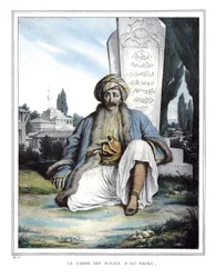 Der Siegelbewahrer von Ali Pascha de Janina (1741-1822), in „Reise nach Athen und Konstantinopel, oder Sammlung griechischer und osmanischer Porträts, Ansichten und Kostüme, nach der Natur gemalt, lithografiert und koloriert von Louis Dupre (1789-1837), Sc