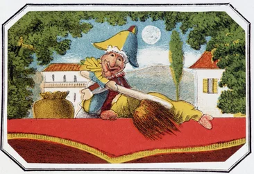Die zwei Freunde - Lithographie, entnommen aus Theatre des marionnettes du jardin des Tuileries, Text und Zeichnung von Louis Edmond Duranty (1833-1880), Paris