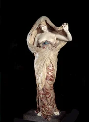Die von der Wissenschaft entschleierte Natur, Skulptur aus Marmor und Onyx, 1899. Paris, Musée d’Orsay
