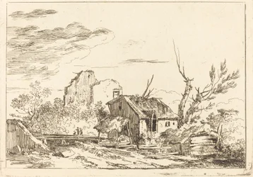 Hütte an der Brücke