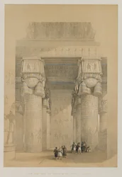 Ägypten und Nubien, Band II: Blick unter dem Portikus des Tempels von Dendera