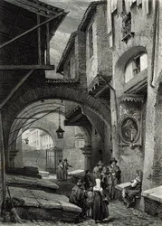 Das Ghetto, Rom, graviert von S.V. Hunt, Cassell und Company, 1847