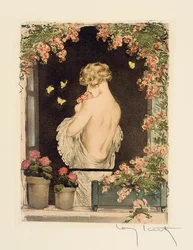 Die vier Jahreszeiten: Sommer, ca. 1928 (handkolorierte Radierung & Aquatinta)
