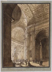 Innenansicht von St. Peter beleuchtet