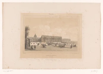 Blick auf das Schloss von Versailles aus den Gärten