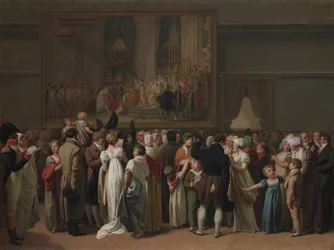 Die öffentliche Besichtigung von Davids „Krönung“ im Louvre, 1810.