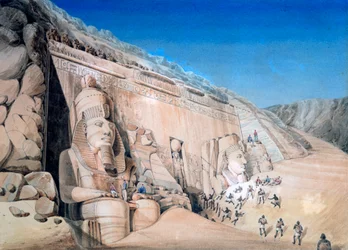 Ausgrabung des Großen Tempels von Ramses II, Abu Simbel, 1819