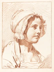 Kopf einer jungen Frau mit Mütze, vor 1764