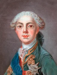 Louis Stanislas Xavier von Frankreich (zukünftiger Louis XVIII.), Graf der Provence (1755-1824) - Gravur von Louis Marin Bonnet (1736 oder 1743-1793)